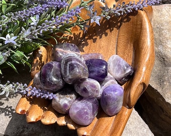 Natural Polished Chevron Amethyst Tumbled Stones