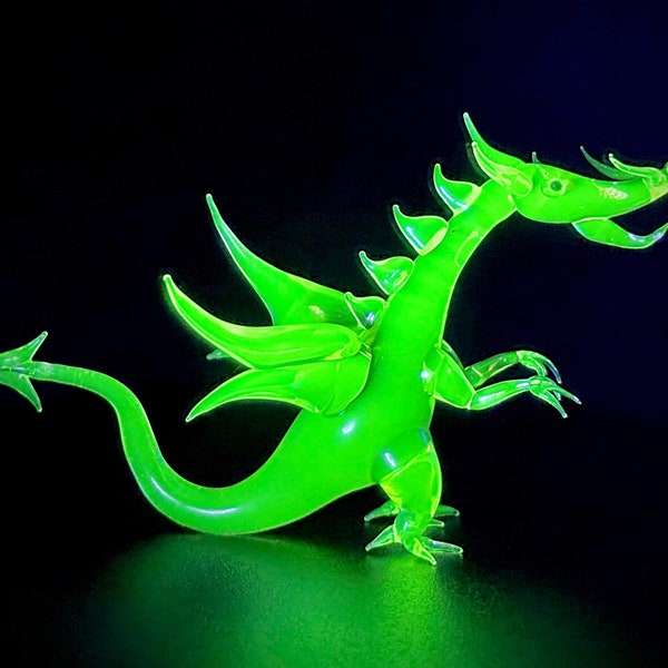 Uranium glass Vaseline glass Dragon by Rafael possible rebate