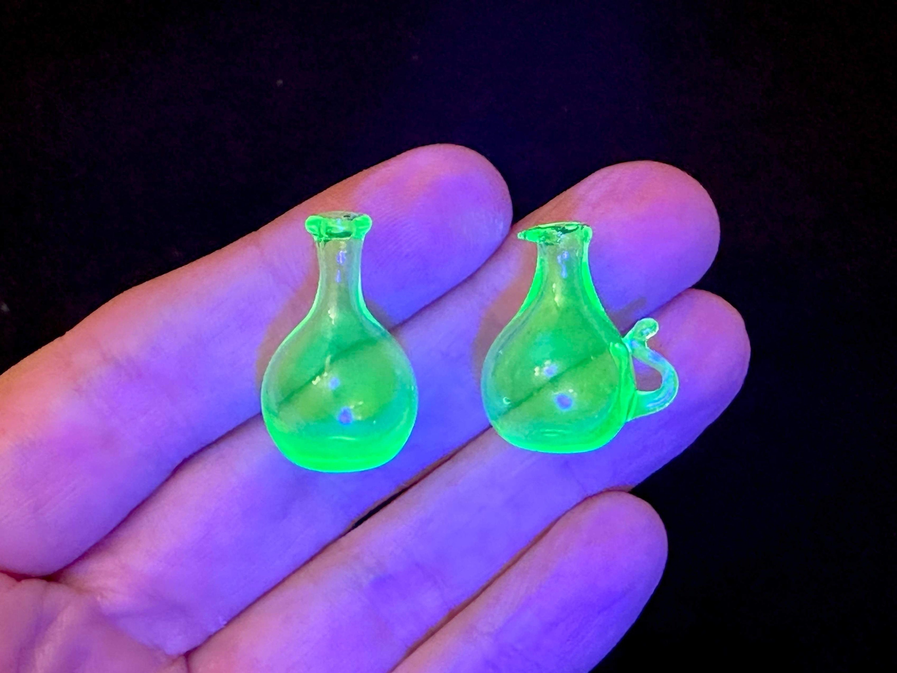 Uranium Vaseline Mini Cruets set Etsy