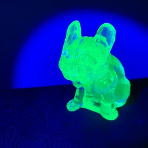 Vintage Westmoreland Uranium glass Bulldog Figurine