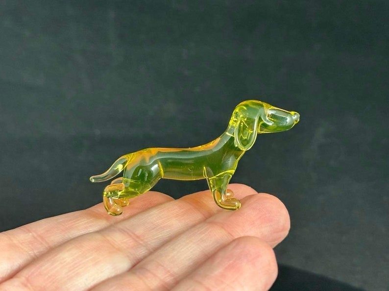 Uranium Glass Wiener Dog by Rafael Etsy