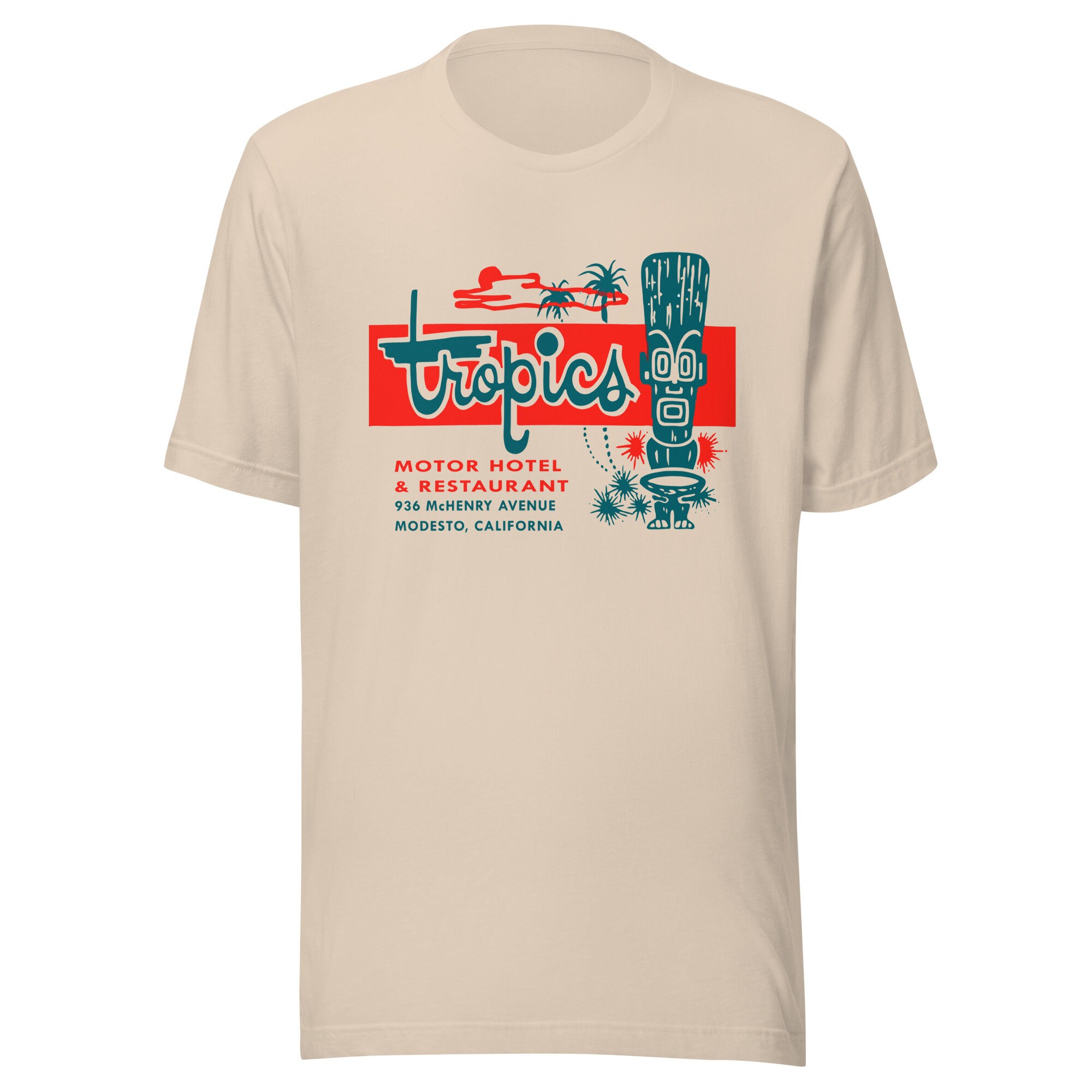 Tropics Motel Tshirt Retro 50s Modesto, CA Tiki Lounge Tee Etsy