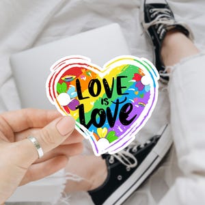 Love Is Love LGBT Sticker/Car Magnet, Anti Trump Sticker, LGBTQ Sticker, Planner Sticker, Pride Laptop Sticker, Pride Sticker