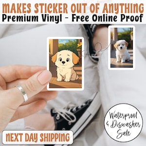 Custom Pet Sticker, Die Cut Vinyl Waterproof, Personalized Gift, Custom Dog Sticker, Custom Cat Sticker, Water Bottle Sticker, Pet Decal