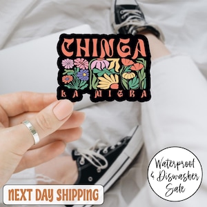 Subtle Floral Chinga La Migra Anti Trump Sticker/Car Magnet, Anti-Trump Chinga La Migra Sticker, Flower Sticker, Anti-trump Sticker