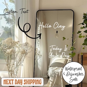 Custom Mirror Decal for Any Event, Bridal Shower Mirror Decal, Birthday Mirror Decal, Mirror Vinyl Sticker, Water Resistant Car Mirror Decal