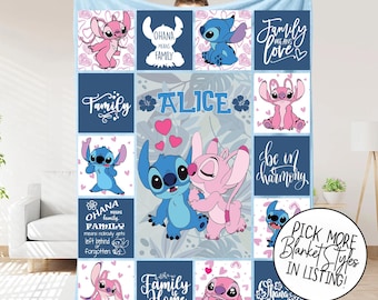 Custom Name Stitch Blanket, Stitch Blanket, Disney Blanket, Custom Name Blanket, Custom Stitch Blanket, Disney Trip Blanket, Birthday Gift