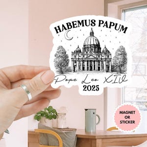 Papa Leone XIV Pietro Chiave del Vaticano Habemus Papam 2025 Basilica di San Pietro Magnete/Adesivo per auto, Papa Leone XIV, Papa Leone XIV, Nuovo Papa, Cattolico