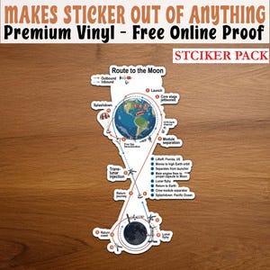 Pegatina del programa espacial de la misión lunar Artemis II, calcomanía espacial del equipo de astronautas, diseño de exploración lunar, regalo con estética retro de ciencia ficción.