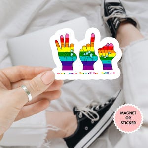 Anti Trump Sign Language Morse Code LGBT Sticker/Car Magnet, F*ck Trump Sign Language Sticker, 2024 Election Sticker, Democrat Sticker
