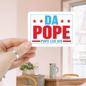 Adesivo/magnete per auto "Da Pope" Papa Leone XIV, adesivo "Papa americano 2025", adesivo "Costruisci ponti" per la fede cristiana e la fede cattolica in Vaticano, adesivo "Papa americano"