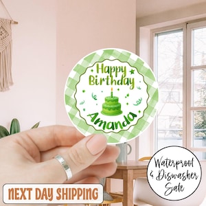 Birthday Custom Sticker, Happy Birthday Sticker, Custom Boys / Girls Birthday Stickers / Birthday Favor, Celebration Sticker,Cupcake Sticker