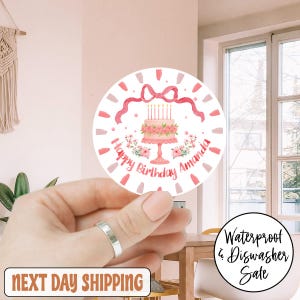 Birthday Girl Sticker, Happy Birthday Sticker, Custom Boys / Girls Birthday Stickers / Birthday Favor, Celebration Sticker,Cupcake Sticker