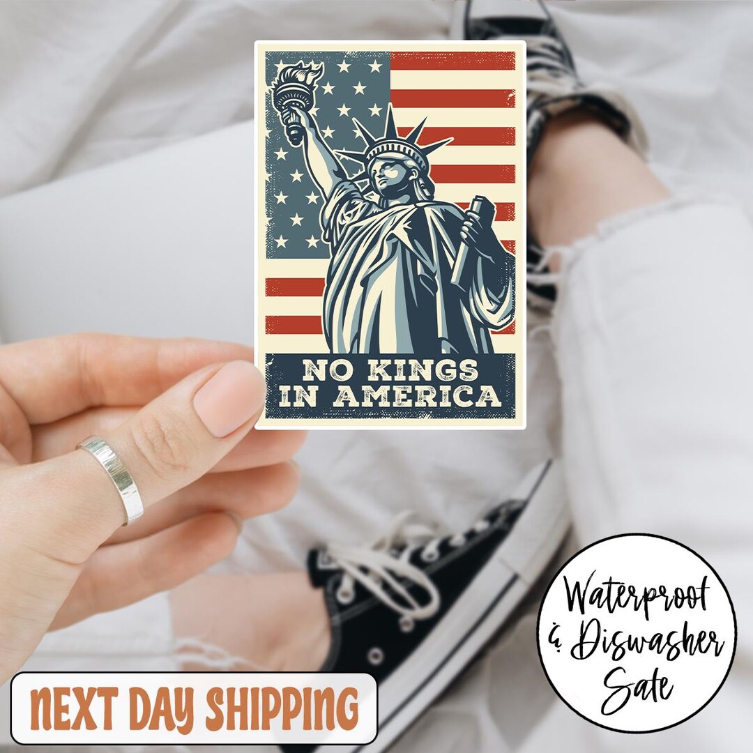 American Flag Statue of Liberty No Kings in America Sticker/car Magnet ...