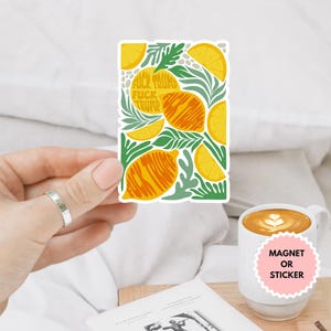 Boho Lemon Fck Trump Anti Trump Sticker/Car Magnet, Anti MAGA Fascism, Subtle F*ck Trump Sticker, Democrat Liberal Sticker, Anti Republican