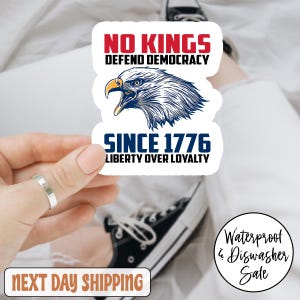 No Kings Since 1776 Anti Trump Sticker/Car Magnet, Anti Fascism Sticker for Democrats & Liberals, Protect Democracy Car Magnet, Fck Trump