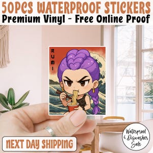 Rumi Huntrix Kpop Demon Hunters Sticker/Car Magnet, Kpop Demon Hunter Ramen Sticker, Rumi Sticker, Cute Kawaii Anime Sticker, Kpop Hunters