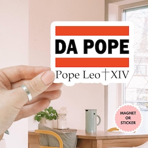 Magnete/adesivo per auto "Da Pope Pope Leone XIV", Robert Prevost, Papa americano, Chiesa cattolica, citazione "Il male non prevarrà", nuovo adesivo per Papa Leone