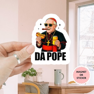 Magnete/adesivo per auto "Da Pope Meme", adesivo retrò del cardinale Robert Francis, adesivo del papa americano Robert Prevost, Papa Leone XIV, primo papa americano