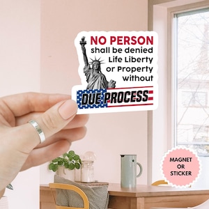 Due Process Where's Kilmar Sticker/Car Magnet, Anti-Authoritarian Sticker, Save Democracy Sticker, I Love Due Process Sticker, Anti Trump