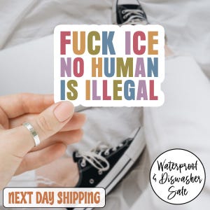 Fck Ice No Human Is Illegal Anti Trump Aufkleber/Automagnet, Fck ICE Sticker, ICE abschaffen, Menschenrechtler, Einwanderungsrechtsaktivist
