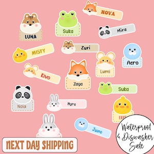 Personalized Cute Dishwasher Safe Labels Sticker - Cute Daycare Labels Sticker - Cute Waterproof Labels Sticker - Cute Kids Name Sticker