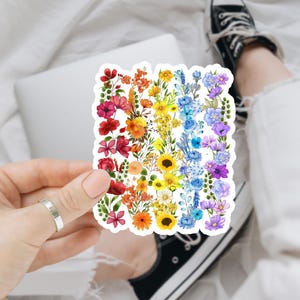 Gay Pride Wildflowers Subtle Pride LGBT Sticker/Car Magnet, LGBTQ Sticker, Planner Sticker, Pride Laptop Sticker, Pride Sticker