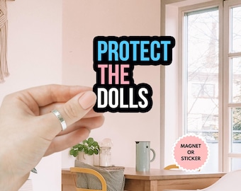 Pegatina/imán para coche "Protege a la Muñeca", pegatina feminista, pegatina de derechos humanos, igualdad de género, derechos trans, orgullo transgénero