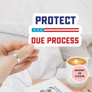 Protect Due Process Sticker/Car Magnet, Anti-Authoritarian Sticker, Save Democracy Sticker, I Love Due Process Sticker, Anti Trump Sticker