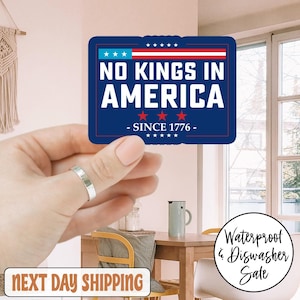 No King In America Since 1776 Sticker/Car Magnet, Rejecting Kings Since 1776 Sticker, Protest Sticker, No Kings Sticker, Resist, Liberal