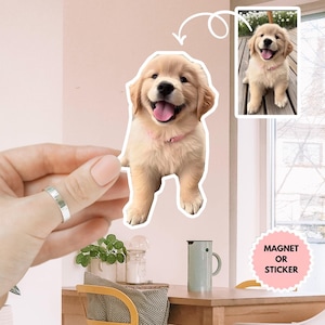 Personalized Dog Stickers/Car Magnet, Custom Pet Sticker, Custom Dog Sticker, Dog Face Sticker, Sticker Of My Dog, Sticker Of My Pet