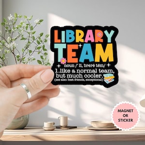 Library Team Definition Summer Book 2025 Car Magnet/Sticker, Bookish Vinyl Decal for Laptops, Journals, Sticker for Kindle, Reading Journal