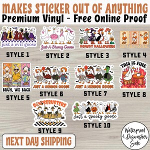 10 Silly Goose Stickers Funny Duck Vinyl Stickers for Laptop, Water Bottle & Kindle - Cute Goose Quotes, Aesthetic Sticker, Halloween Goose