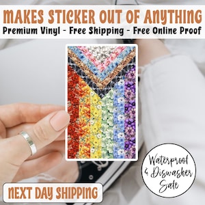 Floral Progressive Pride Flag LGBTQ+ Sticker/Car Magnet, Pride Month 2025, Gay Pride Month Sticker, More Pride Less Prejudice Lgbt Gay Proud
