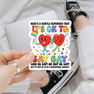 It's Ok To Say Gay LGBT Sticker/Car Magnet, Anti Trump Sticker, LGBTQ Sticker, Planner Sticker, Pride Laptop Sticker, Pride Sticker