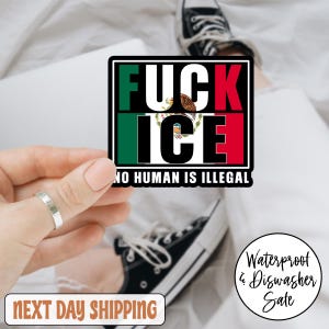 Fck Ice No Human Is Illegal Anti Trump Aufkleber/Automagnet, Fck ICE Sticker, ICE abschaffen, Menschenrechtler, Einwanderungsrechtsaktivist