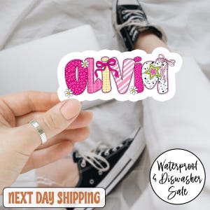 Custom Name Sticker/Car Magnet, Personalized Name Decal, Custom Floral Name Sticker, Colorful Floral Name, Custom Flower Name Sticker
