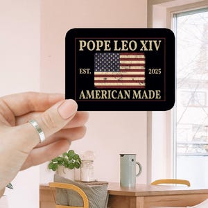 Adesivo/magnete per auto "Da Papa Leone XIV", realizzato in America, "Costruisci ponti", bottiglia d'acqua impermeabile in vinile con scritta "Fede cristiana, Cattolica, Vaticano".