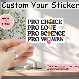Pro Choice Women Rights Feminist Sticker/Car Magnet, Feminist Sticker, Women&#39;s Empowerment Sticker, Feminism Sticker, Women Rights Sticker