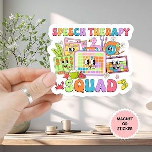 Speech Therapy Squad SLP Summer Vacation Sticker/Car Magnet, Speech Therapist Stickers for Laptop, Water Bottle,Work Badge,Funny SLP Sticker