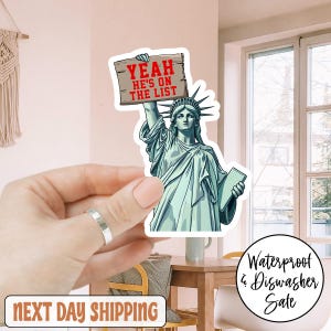 Trump Epstein Yeah Hes On The List Anti-Trump Sticker/Car Magnet, Anti Trump Jeffrey Epstein Meme Decal, Political Protest Sticker