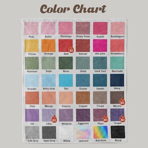 Puede incluir: Una manta con una carta de colores que presenta una variedad de colores, incluyendo rosa, amarillo, rojo, azul y verde. El texto "Color Chart" est&aacute; en la parte superior. Cada color est&aacute; etiquetado con su nombre, como "Pink", "Red" y "Black".