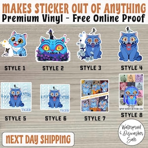 Cat And Bird Demon Hunter Sticker/Car Magnet, K-Pop Demon Tiger Sticker, K-Pop Demon Hunter Sticker, Rumi, KPop Demon Hunter, Kawaii Sticker