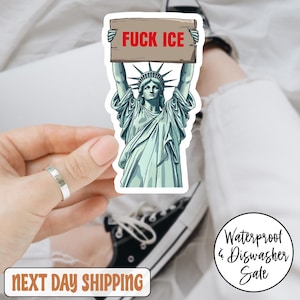 FCK ICE Statue Of Liberty Sticker/Car Magnet, No Human Is Illegal Abolish ICE Activism Protest Sticker Anti Trump fdt Fck Ice Human Rights