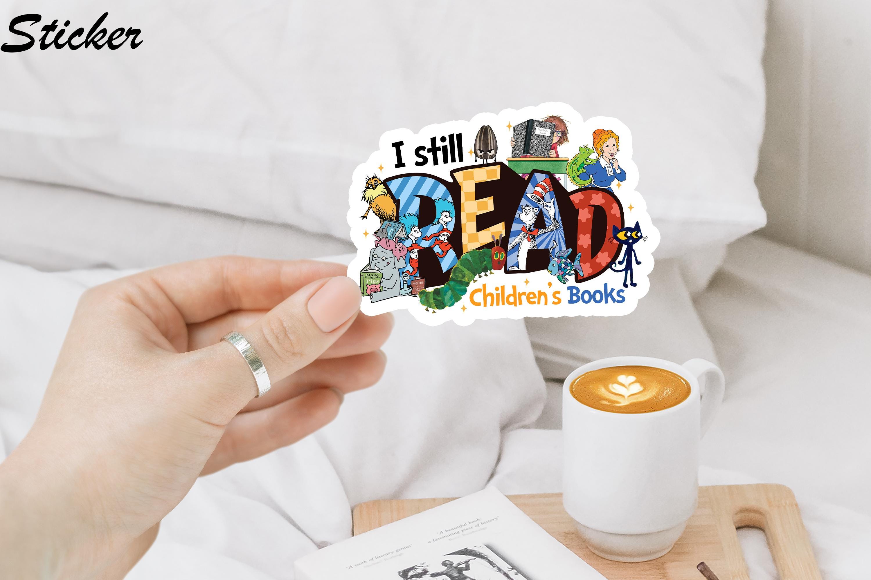 I Still Read Children’s Books Teacher Car Magnet/Sticker, Elephant And Piggie Sticker,Back To School Sticker,Elephant Sticker,Piggie Sticker