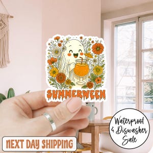 Geist Sommer Halloween Summerween Aufkleber/Automagnet, Summerween Sand Castle Aufkleber, Hot Ghoul Sommer Aufkleber, Geist Aufkleber,Halloween Art