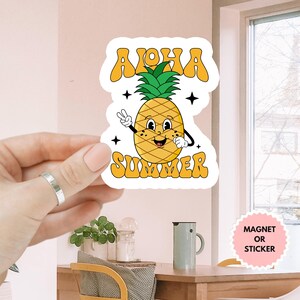 Aloha Summer Vacation Car Magnet/Sticker, Cute Sticker for Summer, Sunshine Sticker for Laptop, Summer Beach Sticker for Water Bottle