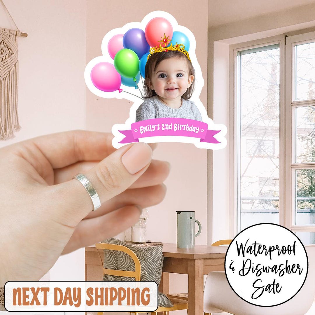 Personalized Birthday Sticker, Custom Birthday Sticker, Birthday Party ...