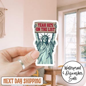 Trump Epstein Yeah Hes On The List Anti-Trump Sticker/Car Magnet, Anti Trump Jeffrey Epstein Meme Decal, Political Protest Sticker