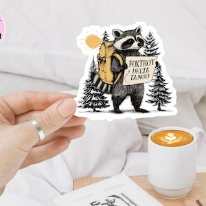 Foxtrot Delta Tango Funny Raccoon Anti Trump Sticker/Car Magnet, FDT Magnet Sticker, Subtle Anti Trump, Feminist Resist Fascism,Democrat